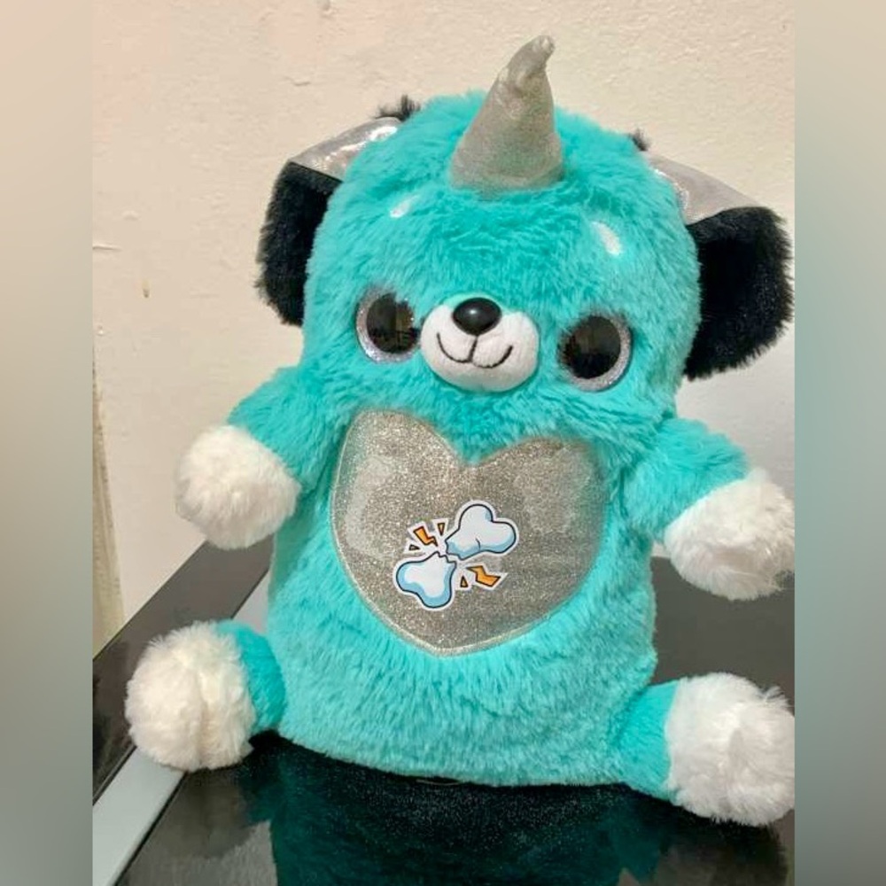 Teal Plush Unicorn Dog Toy